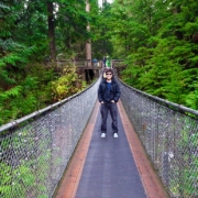 Ace on Capilano Suspension Bridge, Vancouver, Canada