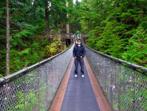 Ace on Capilano Suspension Bridge, Vancouver, Canada