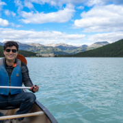 Ace Canoeing on Lake Louise, Banff, Canada