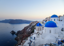 Anastasi Church's Blue Domes, Santorini, Greece