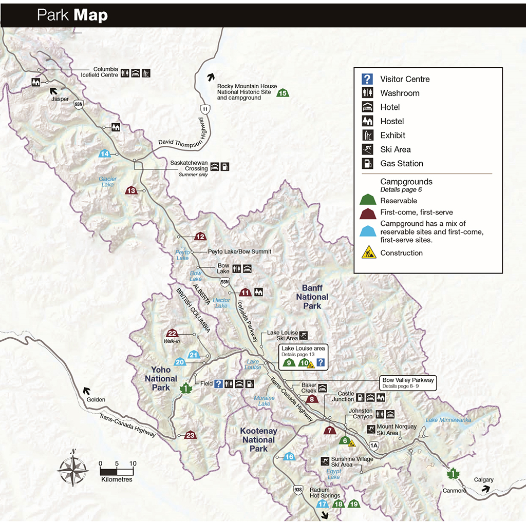 Map Of Banff National Park Canada 