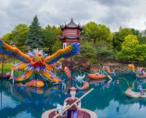 Lake of Legend (Panorama), Montreal Botanical Garden, Montreal, Canada