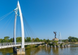 The Keeper of the Plains and Bridges, Wichita, Kansas, United States