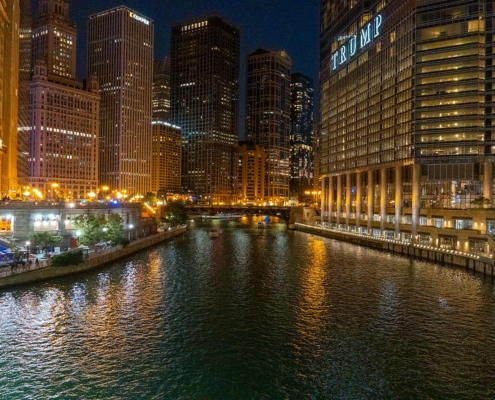Chicago Riverwalk (Night), Chicago, Illinois, United States