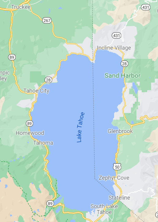 Map of Lake Tahoe