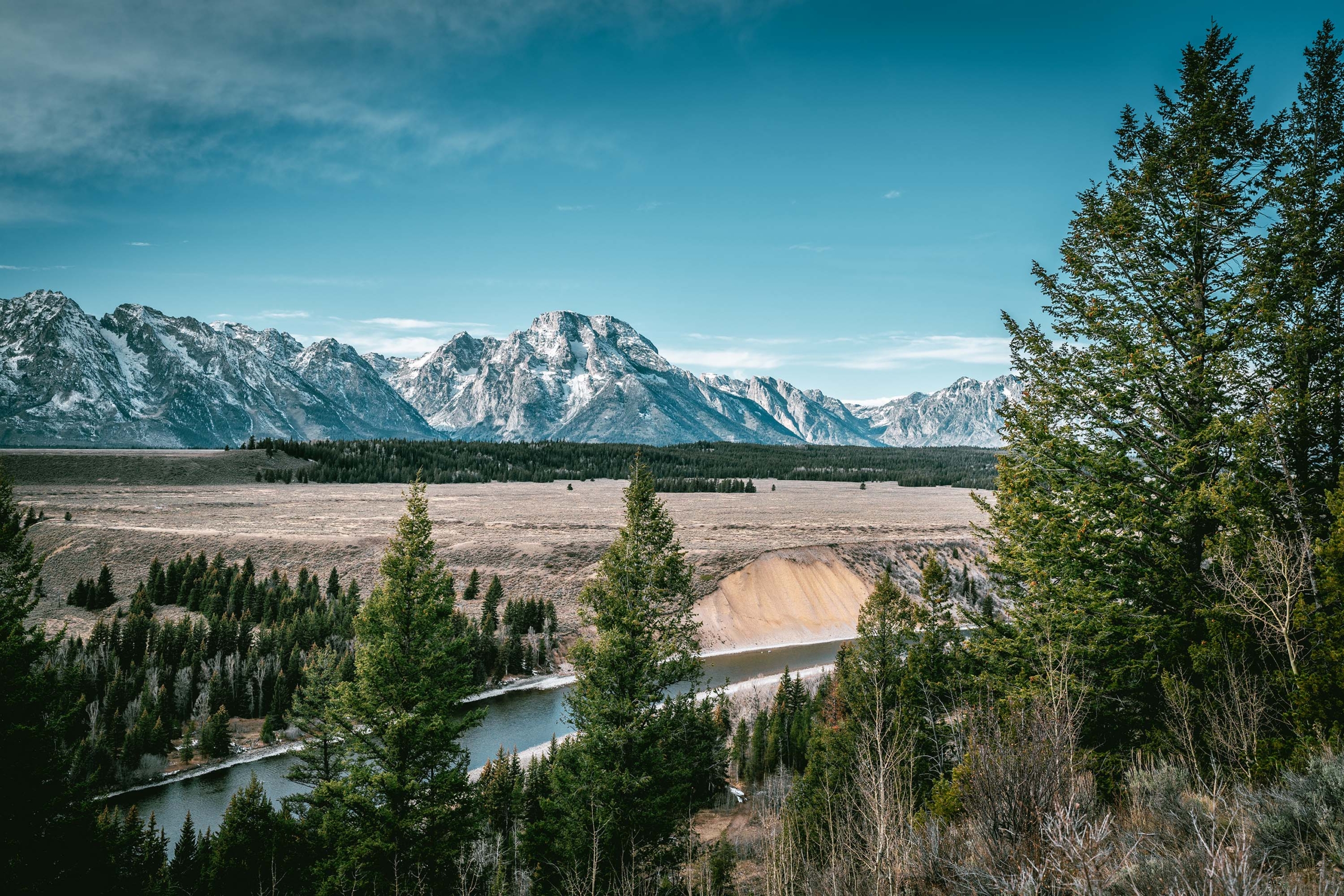 Snake River Overlook, Grand Teton National Park, Wyoming, United States 3000 x 2000